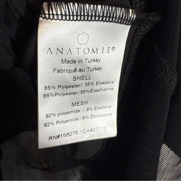 Anatomie‎ Black Sheer Button-Front Blouse Top Size Medium Travel Chic - Picture 7 of 11